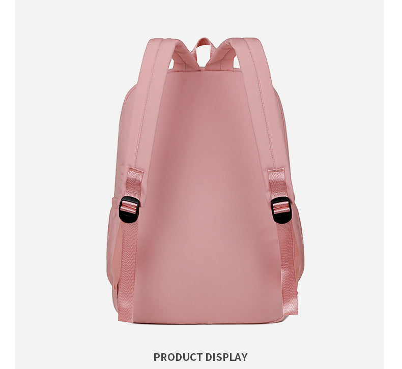 White Large Capacity Travel Backpack for Girls - Waterproof School Bag with Detachable Pencil Case