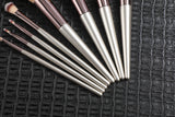 Pink 18-Piece Makeup Brush Set - Professional Synthetic Fiber Brushes with Wooden Handles for Flawless Beauty - Close-Up Angle