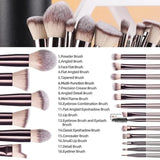 Pink 18-Piece Makeup Brush Set - Professional Synthetic Fiber Brushes with Wooden Handles for Flawless Beauty - Extra Image