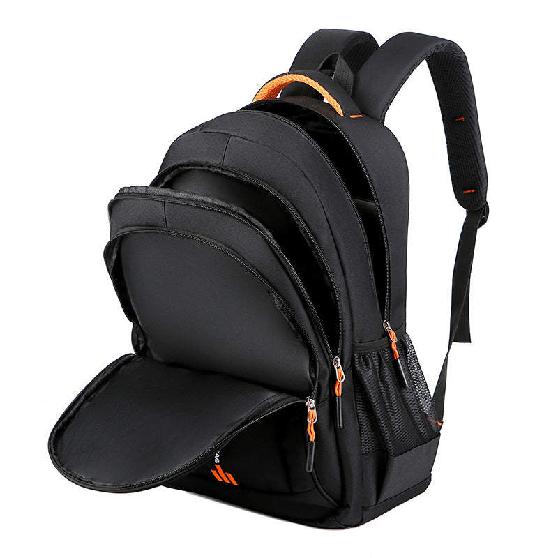 Black Large Capacity Business Backpack for Men and Women - Waterproof Laptop School Bag with Breathable Design