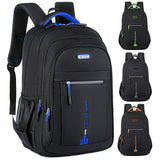 Black And Green Large Capacity Business Backpack for Men and Women - Waterproof Laptop School Bag with Breathable Design - Front View