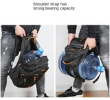 Black And Orange Large Capacity Business Backpack for Men and Women - Waterproof Laptop School Bag with Breathable Design - Low Angle