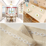 4 Pcs White Woven Placemats - Heat Resistant Kitchen Table Mats, Coffee Tea Cup Coasters, Linen Blen