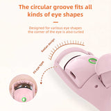 White Heated Eyelash Curler - 3 Temperature Settings, Long-Lasting Curl, Mini Electric Lash Curler - Side View