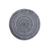 8 Pcs Dark Grey Woven Round Placemat - Non-Slip, Heat-Resistant Dining Table Mat, 30cm