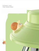 Green Retro Snail Night Light - Portable Rechargeable Camping Lantern with Hook, 3-Color Dimming - 45-Degree Angle