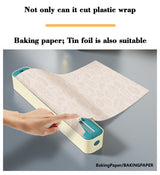 2 Pcs Beige And white Bidirectional Cling Film Cutter - Reusable Wrap Dispenser for Cling Film, Foil, and Parchment, 36x7x5cm (Cling Film Not Included
