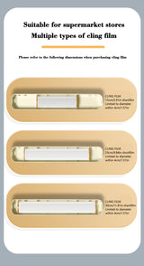 2 Pcs Beige And Yellow Bidirectional Cling Film Cutter - Reusable Wrap Dispenser for Cling Film, Foil, and Parchment, 36x7x5cm (Cling Film Not