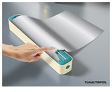2 Pcs Beige And Green Bidirectional Cling Film Cutter - Reusable Wrap Dispenser for Cling Film, Foil, and Parchment, 36x7x5cm (Cling Film Not Included) - Extra Image