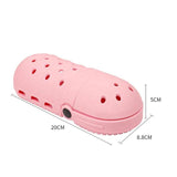 2 Pcs Pink Portable Makeup Brush Holder - Silicone Cosmetic Organizer with 21 Slots, Washable, 20x8x5cm, 170g(makeup brush not included) - Side View