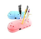 2 Pcs Purple Portable Makeup Brush Holder - Silicone Cosmetic Organizer with 21 Slots, Washable, 20x8x5cm, 170g(makeup brush not included) - Rear View