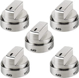 2 Pcs Silver AEZ73453509 Oven Stove Knob Assembly - Stainless Steel Replacement for AEZ72909008, Easy Install & Durable Upgrade - Top-Down View