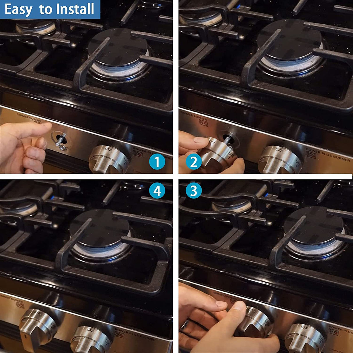 2 Pcs Silver AEZ73453509 Oven Stove Knob Assembly - Stainless Steel Replacement for AEZ72909008, Easy Install & Durable Upgrade