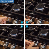 2 Pcs Silver AEZ73453509 Oven Stove Knob Assembly - Stainless Steel Replacement for AEZ72909008, Easy Install & Durable Upgrade - 45-Degree Angle
