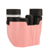 Pink 10x22 Compact Binoculars for Adults - High Definition Lightweight Telescope for Hiking, Travel, and Concerts - 45-Degree Angle