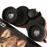 White 10x22 Compact Binoculars for Adults - High Definition Lightweight Telescope for Hiking, Travel, and Concerts - Side View