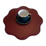 Blue Nordic Style Faux Leather Placemats Set of 4 - Heat-Resistant Waterproof Table Mats 38x38cm(cutlery not included) - Top-Down View