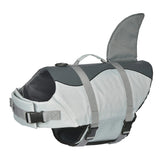 Size L Grey Pet Life Jacket for Dogs - Summer Swimming Safety Vest with Shark Fin for Small to Large Breeds
