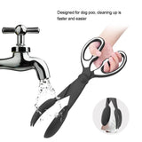 2 Pcs Black Pet Poop Scooper with Long Handle - Durable Plastic Waste Picker for Dogs and Cats