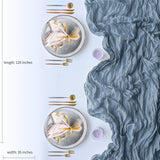 Dark Green Bohemian Gauze Table Runner 2-Pack - Polyester Fabric for Party and Birthday Table Decor