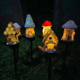 Style 2 White And Red Solar Resin Garden Stake Light - Outdoor Landscape Light for Yard and Patio Decor - Front View