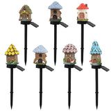 Style 4 Brown And Blue Solar Resin Garden Stake Light - Outdoor Landscape Light for Yard and Patio Decor - 45-Degree Angle
