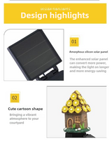 Style 4 Brown And Blue Solar Resin Garden Stake Light - Outdoor Landscape Light for Yard and Patio Decor - Rear View