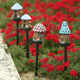 Style 5 Brown And Pink Solar Resin Garden Stake Light - Outdoor Landscape Light for Yard and Patio Decor - Top-Down View