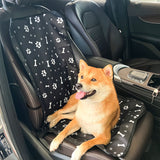 4 Pcs Black with Paw and Bone Print Waterproof Pet Car Seat Cover - Scratch-Resistant Oxford Cloth for Dogs and Cats (106 x 49 cm)