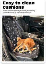 4 Pcs Black with Paw and Bone Print Waterproof Pet Car Seat Cover - Scratch-Resistant Oxford Cloth  for Dogs and Cats (106 x 49 cm) - Rear View