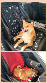 4 Pcs Black with Paw and Bone Print Waterproof Pet Car Seat Cover - Scratch-Resistant Oxford Cloth  for Dogs and Cats (106 x 49 cm) - Extra Image