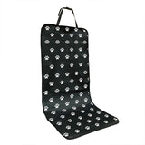 4 Pcs Black with Paw Waterproof Pet Car Seat Cover - Scratch-Resistant Oxford Cloth for Dogs and Cats (106 x 49 cm)