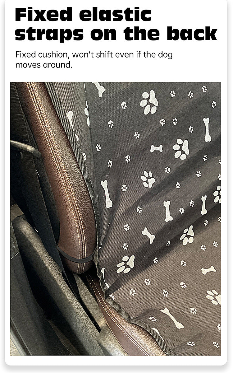 4 Pcs Black with Paw Waterproof Pet Car Seat Cover - Scratch-Resistant Oxford Cloth for Dogs and Cats (106 x 49 cm)