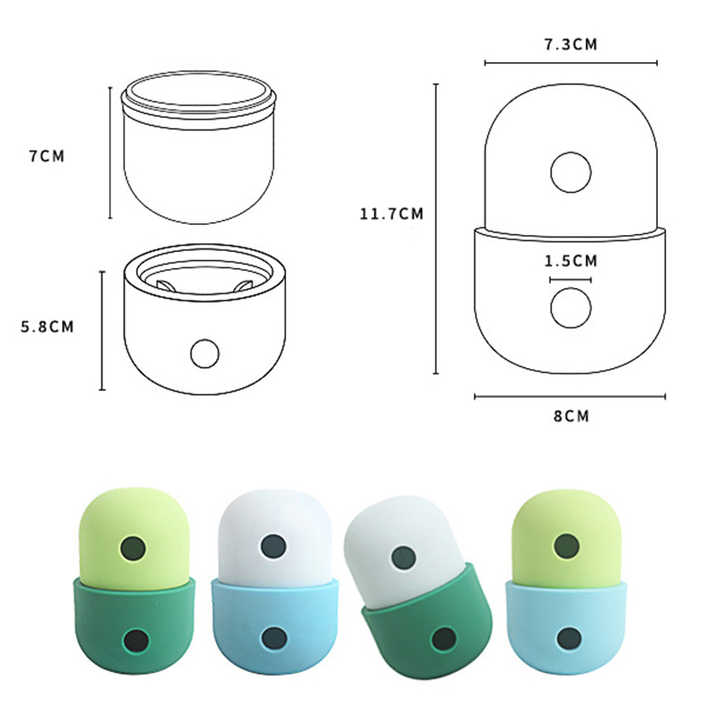 2 Pcs White And Blue Interactive Pet Treat Dispensing Ball - Food-Grade Silicone Rolling Toy for Dogs with 1.5 cm Leakage Hole