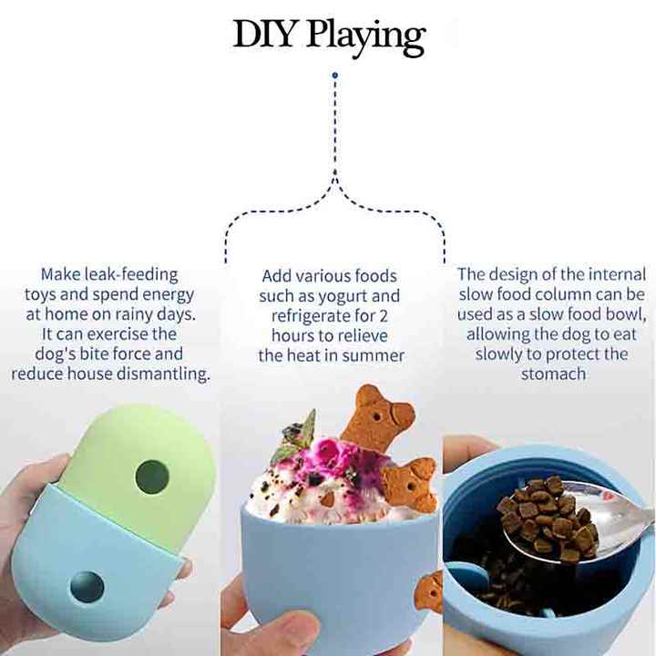 2 Pcs White And Green Interactive Pet Treat Dispensing Ball - Food-Grade Silicone Rolling Toy for Dogs with 1.5 cm Leakage Hole