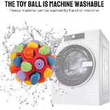 Green Ball And Colorful Strips Of Fabric Interactive Pet Snuffle Ball - Treat-Dispensing Toy for Dogs and Cats, 20 cm TPR and Felt Fabric for Mental Stimulation - Top-Down View