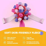 Yellow Ball And Colorful Strips Of Fabric Interactive Pet Snuffle Ball - Treat-Dispensing Toy for Dogs and Cats, 20 cm TPR and Felt Fabric for Mental Stimulation - 45-Degree Angle