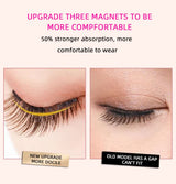 Style 1 Black Magnetic False Eyelashes Kit - 3 Pairs with Applicator Clip and Mirror Case - Close-Up Angle