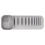 3 Pcs Grey Silicone Makeup Brush Organizer and Cleaning Rack - Wall-Mounted Holder with Brush Cleaning Texture