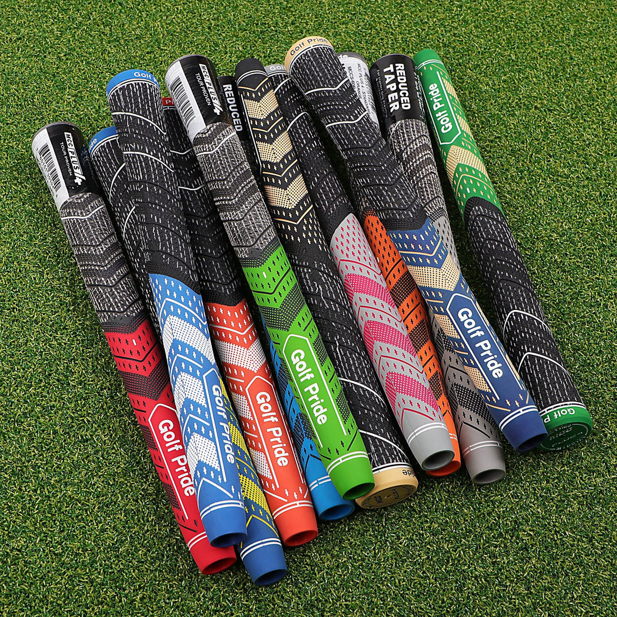 2 Pcs Grey MCC PLUS4 Midsize Golf Grip - Rubber and Cotton Thread Hybrid, 265 mm, 72g, Core 60