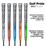 2 Pcs Green MCC PLUS4 Midsize Golf Grip - Rubber and Cotton Thread Hybrid, 265 mm, 72g, Core 60