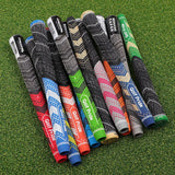 2 Pcs Green MCC PLUS4 Midsize Golf Grip - Rubber and Cotton Thread Hybrid, 265 mm, 72g, Core 60 - Low Angle