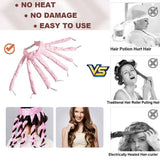 Blue Heatless Octopus Hair Curlers 2-Pack - 50cm Soft Fabric Curling Rods for Effortless, Damage-Free Curls - Side View
