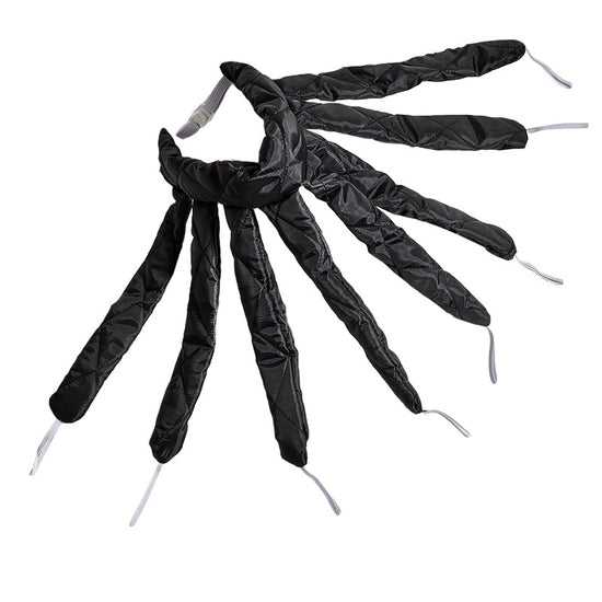 Black Heatless Octopus Hair Curlers 2-Pack - 50cm Soft Fabric Curling Rods for Effortless, Damage-Free Curls