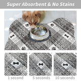 Black And White Pet Feeding Mat 45x60cm - Anti-Slip, Durable Diatom Mud Mat for Dogs and Cats, Easy to Clean - Front View