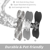 Black And White Pet Feeding Mat 45x60cm - Anti-Slip, Durable Diatom Mud Mat for Dogs and Cats, Easy to Clean - Top-Down View