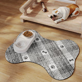 Black And White Pet Feeding Mat 50x70cm - Anti-Slip, Durable Diatom Mud Mat for Dogs and Cats, Easy to Clean