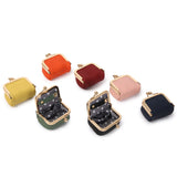 Red Mini Jewelry Pouch - Compact PU Leather Coin Purse for Earrings, Rings, and Necklaces, 6.5x5x3.5cm - 45-Degree Angle