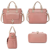 Pink Spacious Insulated Lunch Bag - Wide Open Design, Removable Strap, Side Water Bottle Pockets - Perfect for Work, Picnic & Travel - Front View