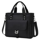 Black Spacious Insulated Lunch Bag - Wide Open Design, Removable Strap, Side Water Bottle Pockets -